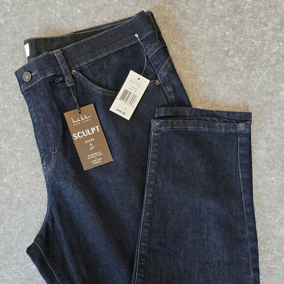 Nicole Miller SOHO High Rise Skinny Sculpt Shape & Lift Dark Denim Jeans Size 16 - Picture 12 of 12